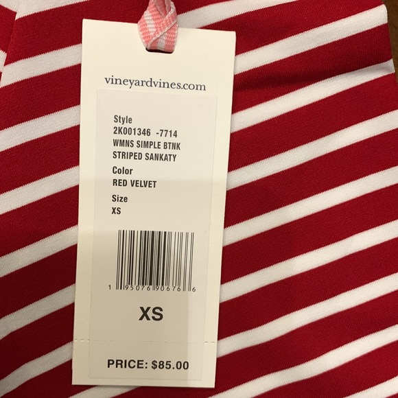 NWT Vineyard Vines Striped Sankaty Simple Boatneck Tee - Picture 7 of 7